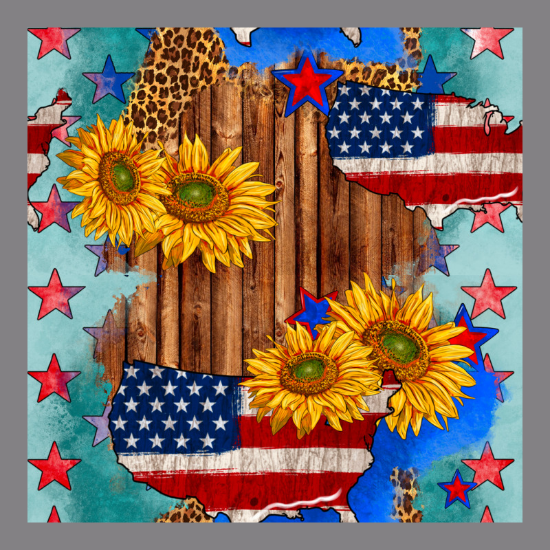 Usa Map With Sunflowers And Leopard Seamless Pattern Heavyweight Hoodie by BundleAndBundleShop | Teevron