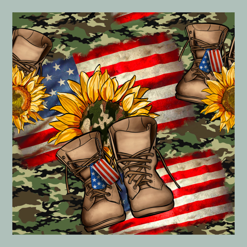 Usa Flag With Army Boot Seamless Pattern Heavyweight Hoodie by BundleAndBundleShop | Teevron