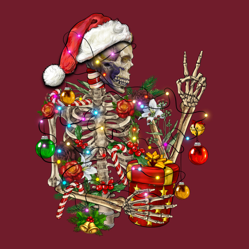 Christmas Lights And Skeleton Zipper Hoodie by FaDigitalArtStudio | Teevron