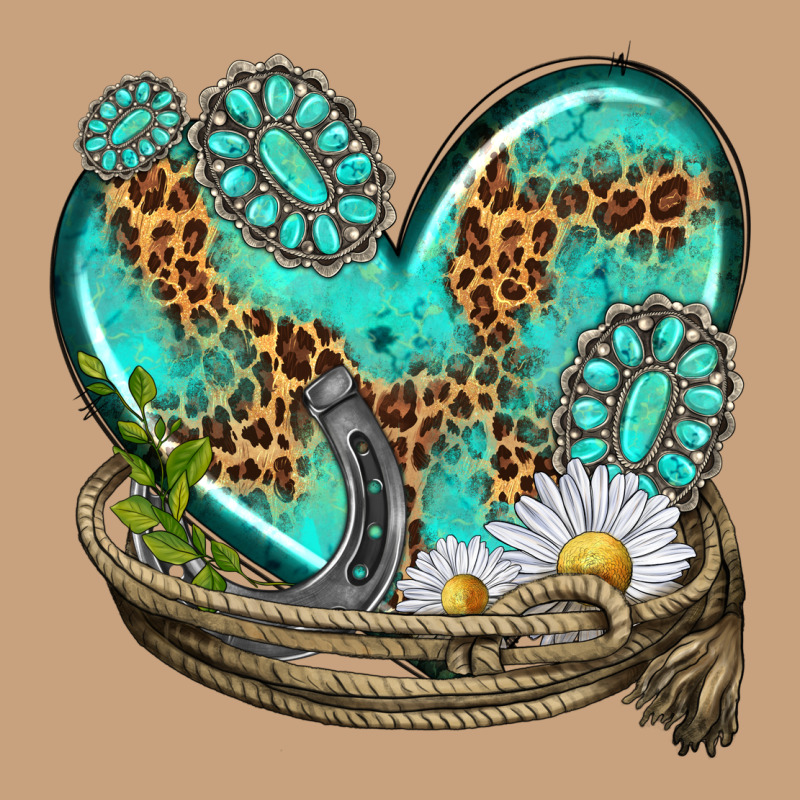 Turquoise Western Heart With Horseshoe Vintage Tee by texasbilliewilder | Teevron