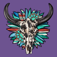 Western Bull Skull With Sunflower And Gemstone Vintage Tee | Teevron