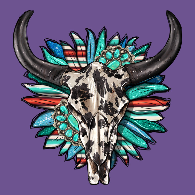 Western Bull Skull With Sunflower And Gemstone Vintage Tee by texasbilliewilder | Teevron