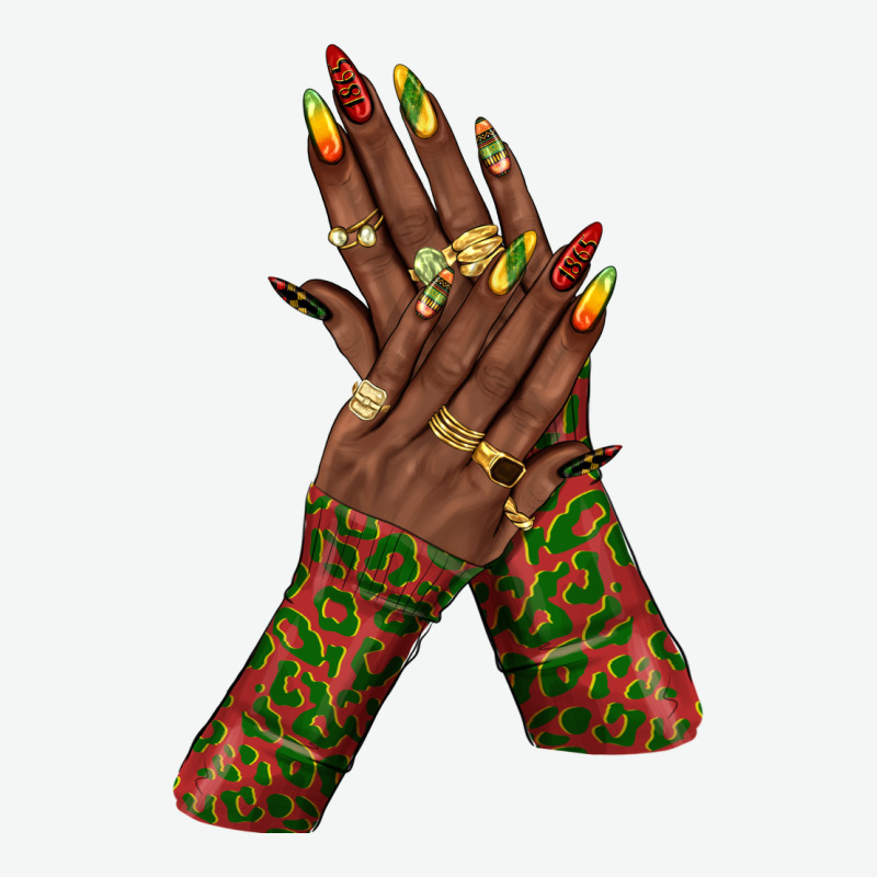 Juneteenth Nail Art With Afro Hand Urban Heavy Tee by texasbilliewilder | Teevron
