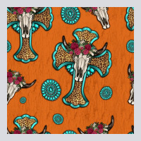 Western Cross And Bull Skull Seamless Pattern Zipper Hoodie | Teevron