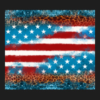Leopard Glitter American Flag Tumbler Classic Tee | Teevron