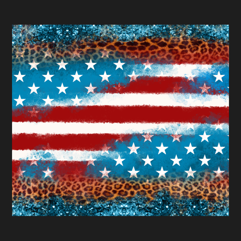 Leopard Glitter American Flag Tumbler Classic Tee by Neo Western | Teevron