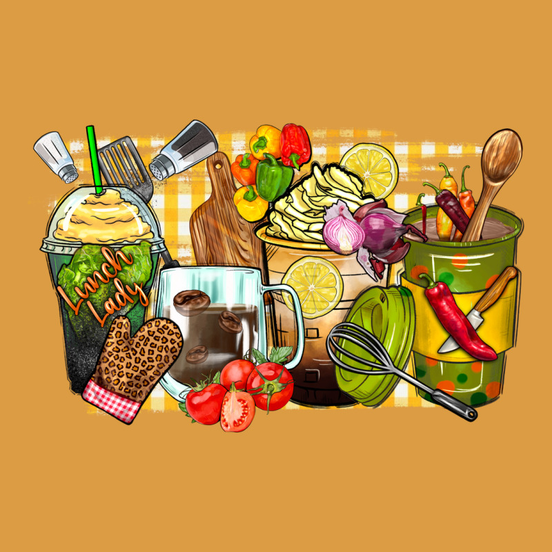 Lunch Lady Coffee Cups Urban Heavy Tee by Zillion Design Studio | Teevron