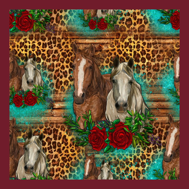Horses With Roses Seamless Pattern Zipper Hoodie by HRA Design Shop | Teevron