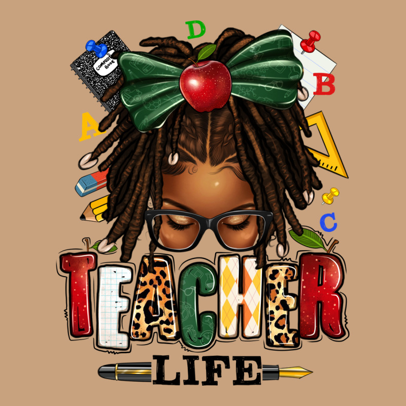 Teacher Life Afro Locs Messy Bun Vintage Tee by texasbilliewilder | Teevron