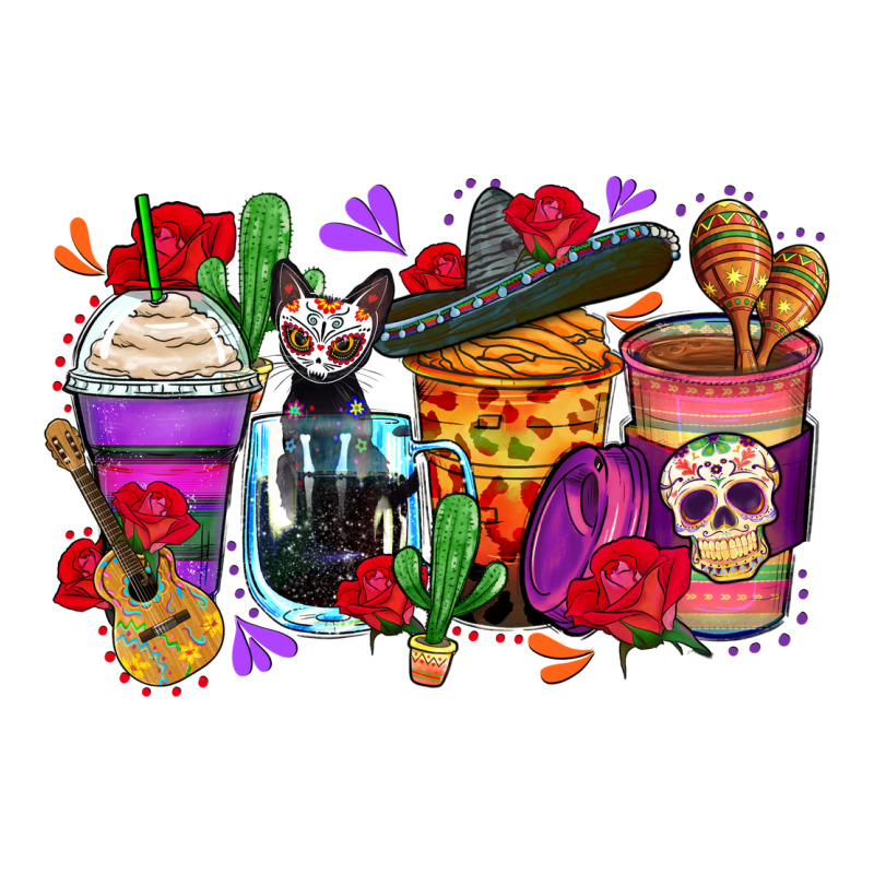 Day Of The Dead Coffee Cups Urban Heavy Tee by Zillion Design Studio | Teevron