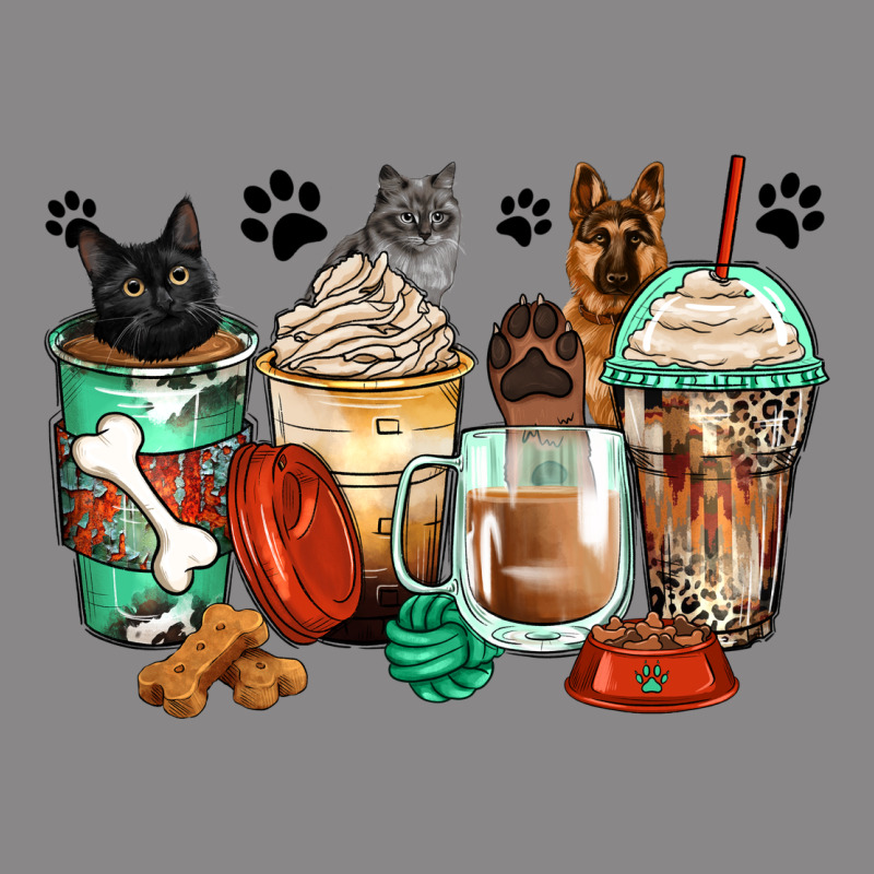 German Shepherd Black And Grey Cat Coffee Cups Vintage Tee by Zillion Design Studio | Teevron