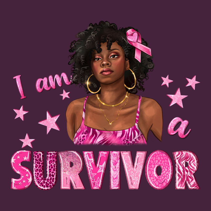 I Am A Survivor Breast Cancer With Afro Woman Long Sleeve Tee by texasbilliewilder | Teevron