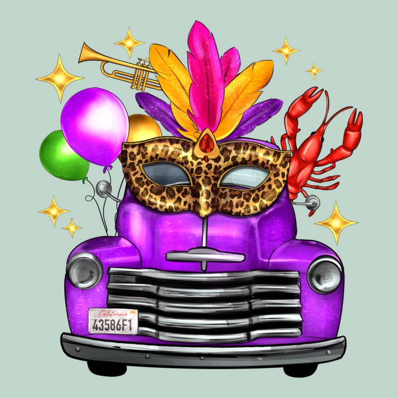 Mardi Gras Truck Leopard Mask Zipper Hoodie by FaDigitalArtStudio | Teevron