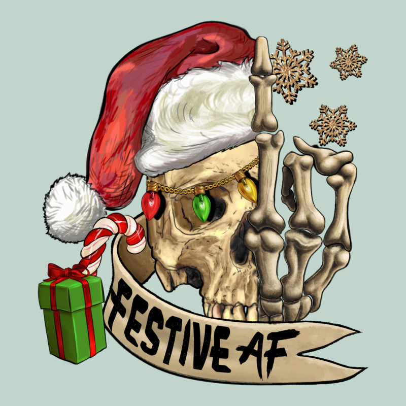 Festive Af Christmas Skull Zipper Hoodie by FaDigitalArtStudio | Teevron