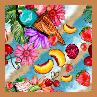 Flowers Ice Cream Fruit Heavyweight Hoodie | Teevron