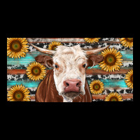 Heifer With Sunflower And Serape Urban Heavy Tee | Teevron