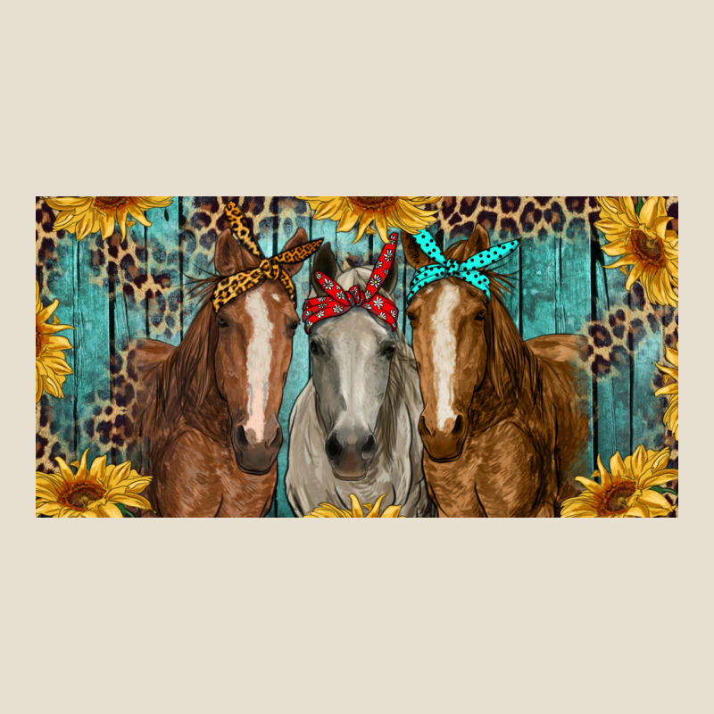 Horses With Leopard And Sunflowers Urban Heavy Tee by RanaPortraitStore | Teevron