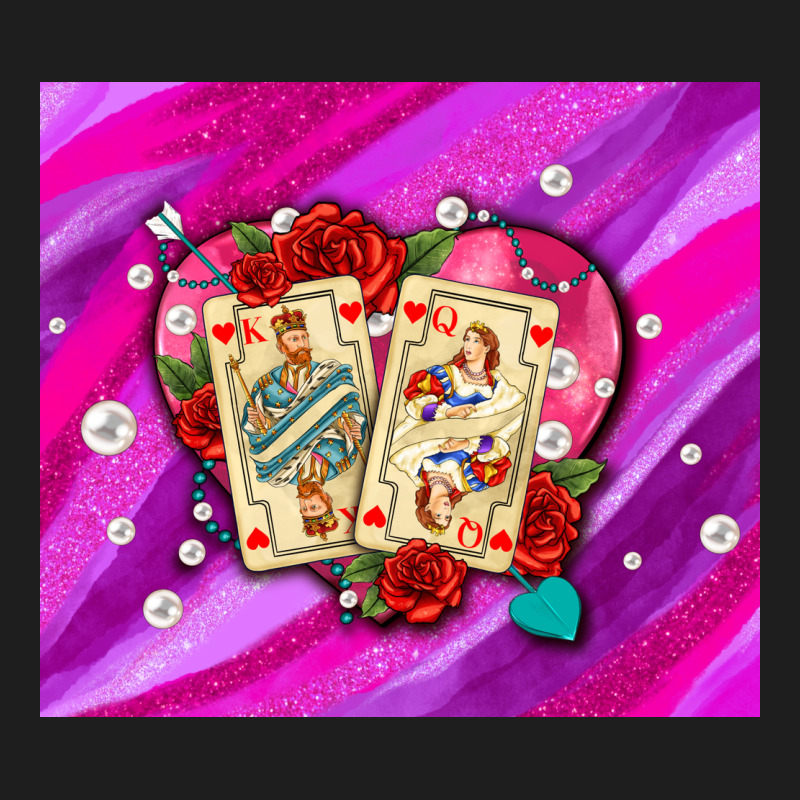 Valentines Day Playing Cards And Pearl Watercolor Heavyweight Hoodie by AdoDesignShop | Teevron
