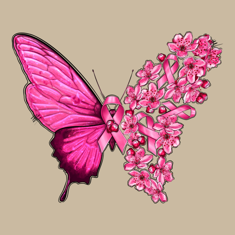 Pink Flowers And Breast Cancer Ribbon Butterfly Long Sleeve Tee by texasbilliewilder | Teevron