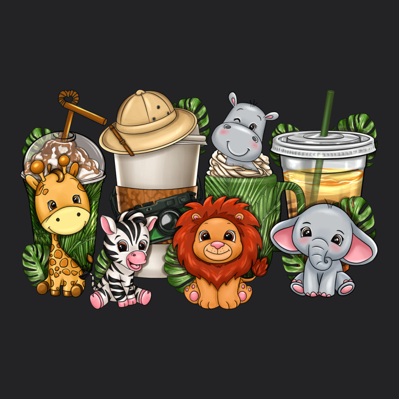 Cute Baby Safari Animals Coffee Cups Vintage Tee by texasbilliewilder | Teevron
