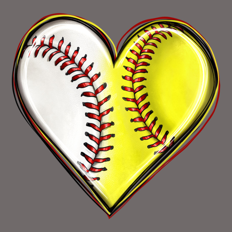 Baseball And Softball Heart Urban Heavy Tee by texasbilliewilder | Teevron
