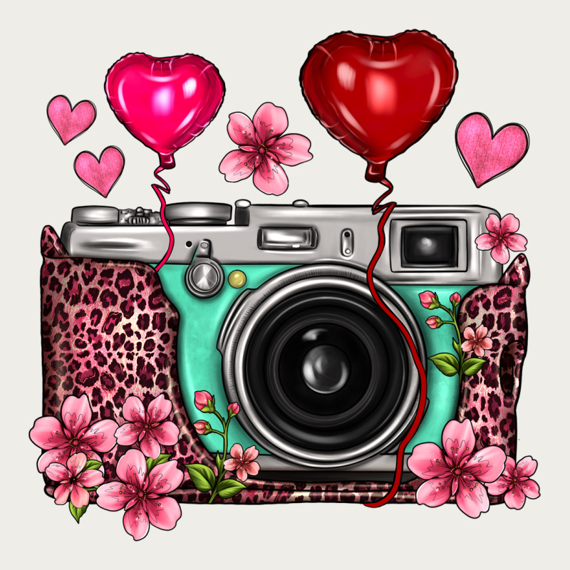 Floral Heart Pink Leopard Vintage Camera Zipper Hoodie by FaDigitalArtStudio | Teevron