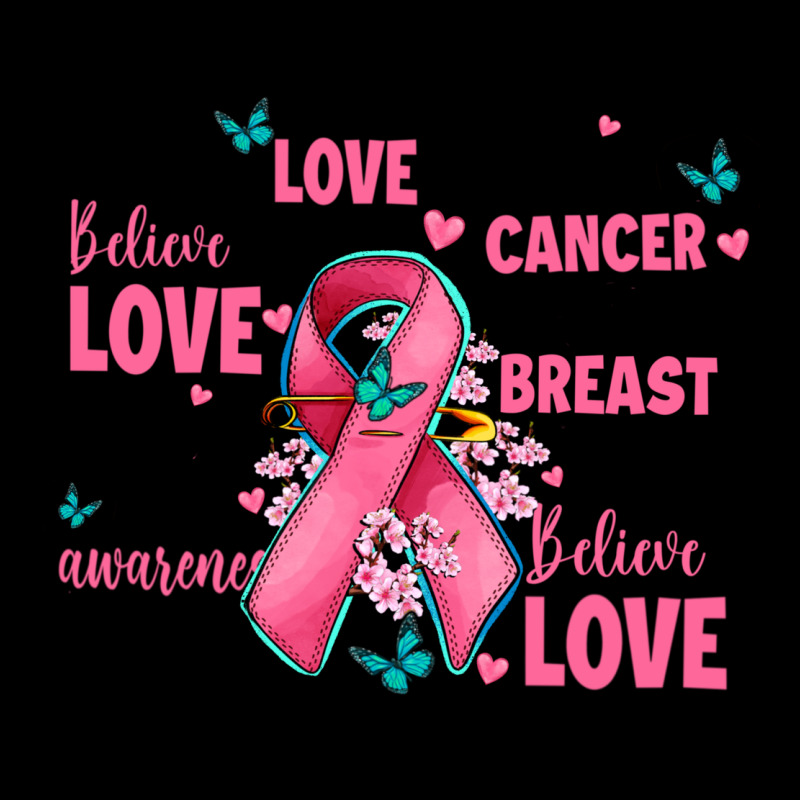 Breast Cancer Ribbons With Cancer Words Ladies Tee by AdoDesignShop | Teevron