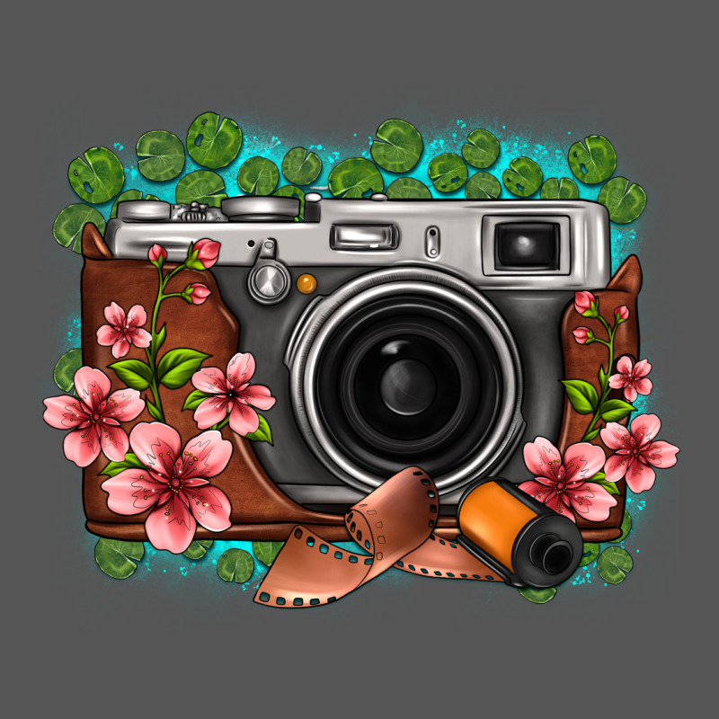 Floral Lotus Leaf Film Roll Vintage Camera Zipper Hoodie by FaDigitalArtStudio | Teevron