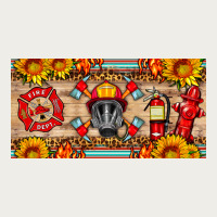 Firefighter Air Mask Sunflower And Elementary License Plate Zipper Hoodie | Teevron