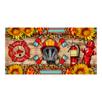 firefighter air mask sunflower and elementary license plate | Teevron