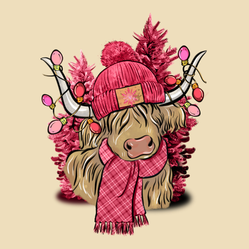 Pink Winter Long Haired Cow Premium Hoodie by NancyCooperArtShop | Teevron