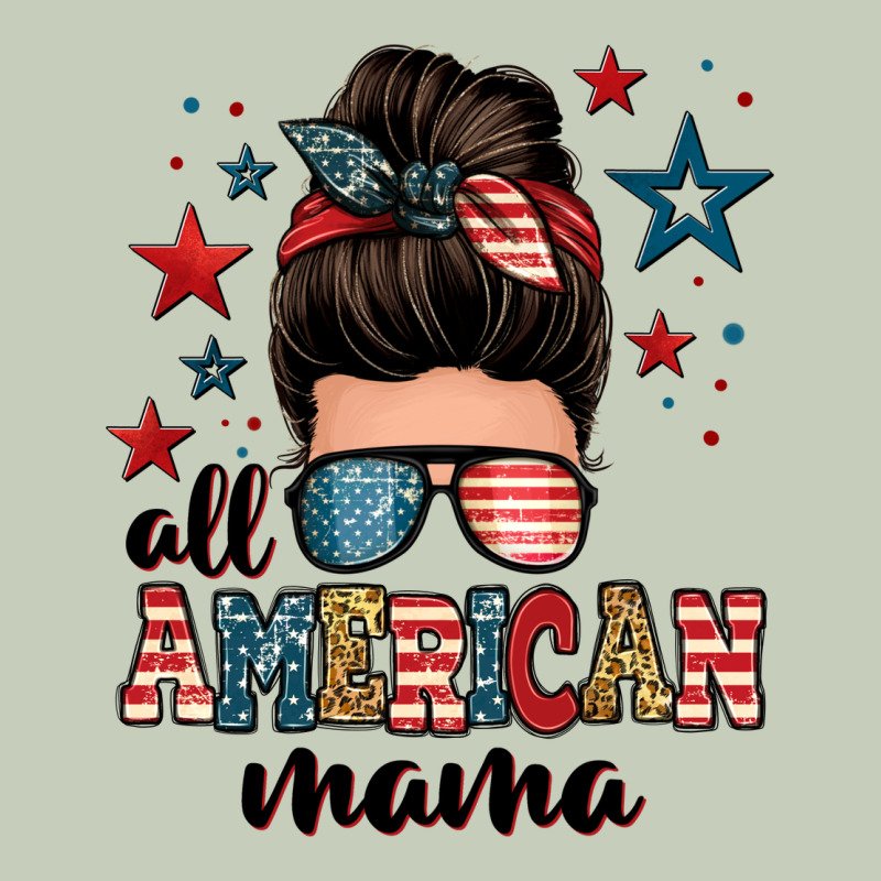 All American Mama Messy Bun Classic Tee by Zillion Design Studio | Teevron
