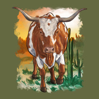 Longhorn Cow With Desert Background Long Sleeve Tee | Teevron