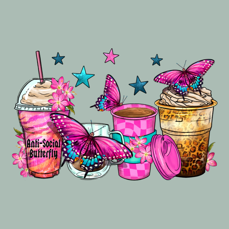 Antisocial Butterfly Coffee Cups Classic Tee by Zillion Design Studio | Teevron