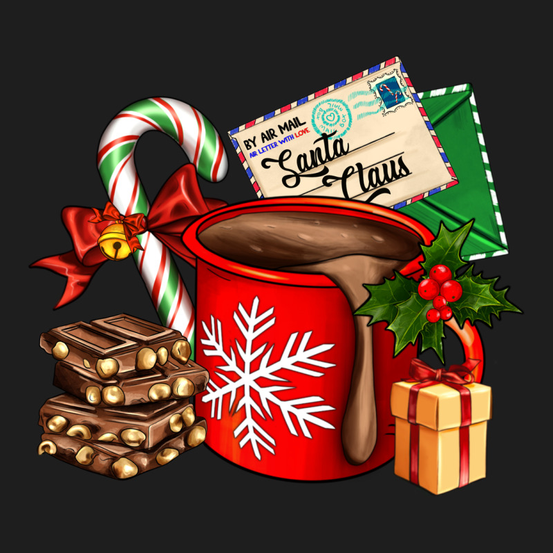 Christmas Hot Chocolate Cup With Gift And Letters Heavyweight Hoodie by AdoDesignShop | Teevron