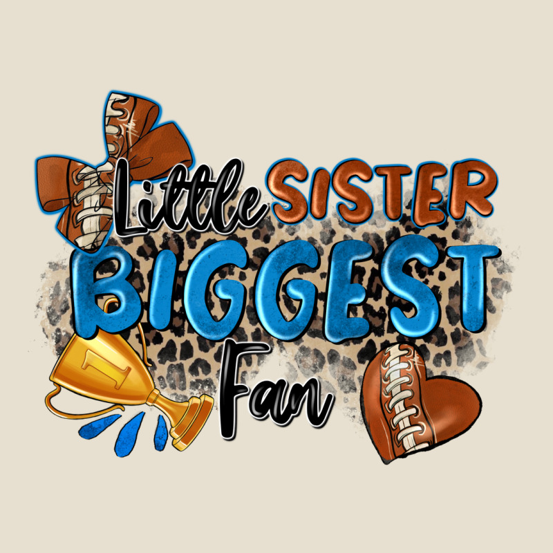Little Sister Biggest Fan Football Urban Heavy Tee by Zillion Design Studio | Teevron