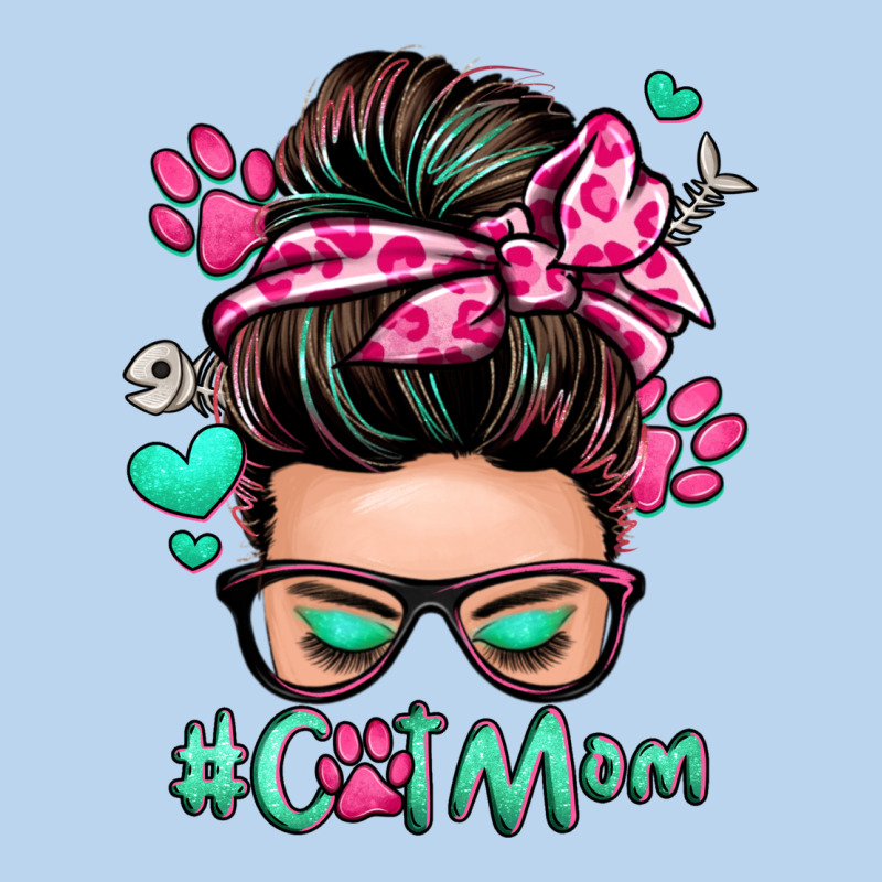 Cat Mom Messy Bun Classic Tee by Zillion Design Studio | Teevron