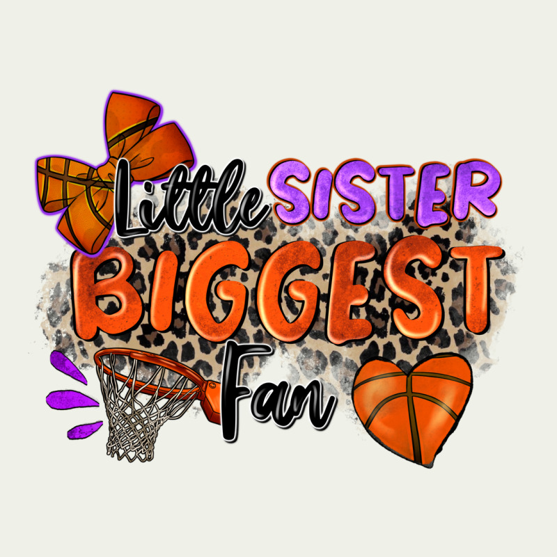 Little Sister Biggest Fan Basketball Urban Heavy Tee by Zillion Design Studio | Teevron