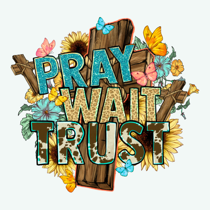Pray Wait Trust Crosses Christian Premium Hoodie by NancyCooperArtShop | Teevron