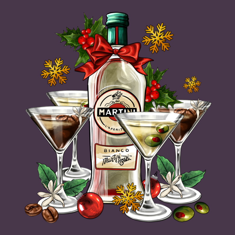 Christmas Martini  And Martini Bottle Heavyweight Hoodie by AdoDesignShop | Teevron