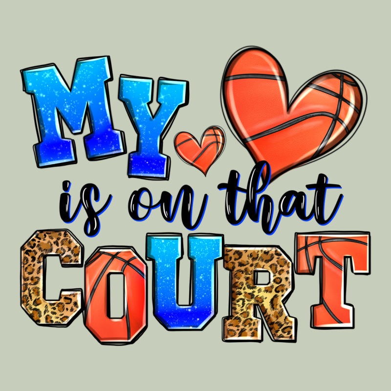 My Heart Is On That Court Basketball Long Sleeve Tee by Zillion Design Studio | Teevron