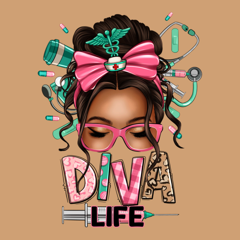 Afro Messy Bun Diva Life Vintage Tee by texasbilliewilder | Teevron