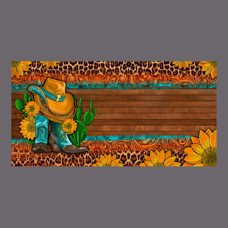 Custom Cowboy Boots Sunflowers And Cactus License Plate Premium Sweatshirt by Artiststas | Teevron