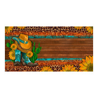 custom cowboy boots sunflowers and cactus license plate | Teevron