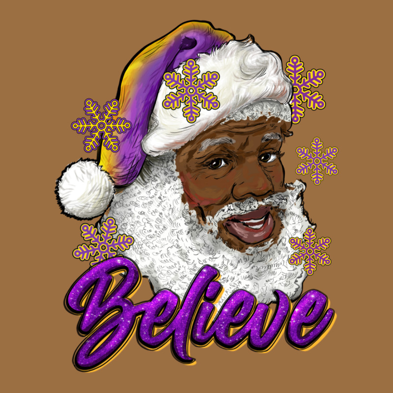 Believe Purple And Gold African American Santa Vintage Tee by RanaPortraitStore | Teevron