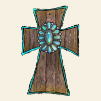 Wood Turquoise Gemstone Cross Vintage Tee | Teevron