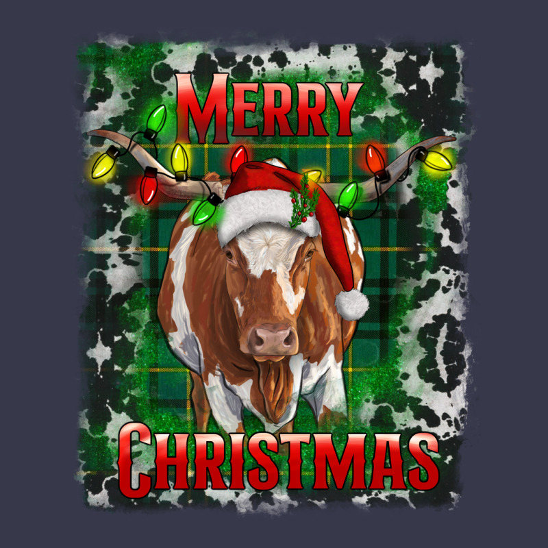 Merry Christmas Longhorn Cow Long Sleeve Tee by RanaPortraitStore | Teevron