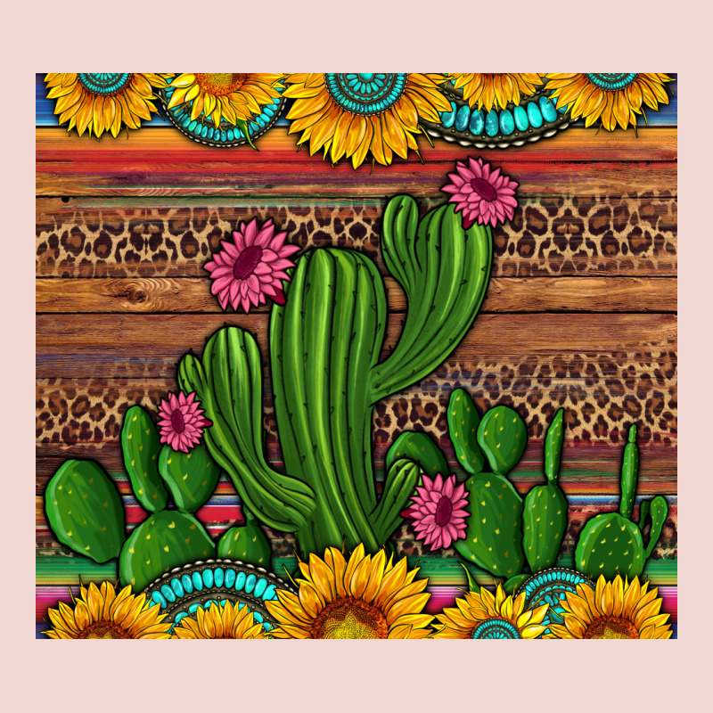 Sunflowers Turquoise Serape Cactus Tumbler Premium Sweatshirt by Artiststas | Teevron