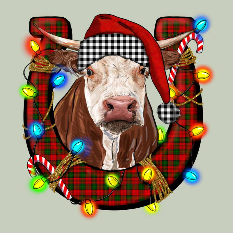 Christmas Horseshoe With Hereford Cow Long Sleeve Tee by RanaPortraitStore | Teevron