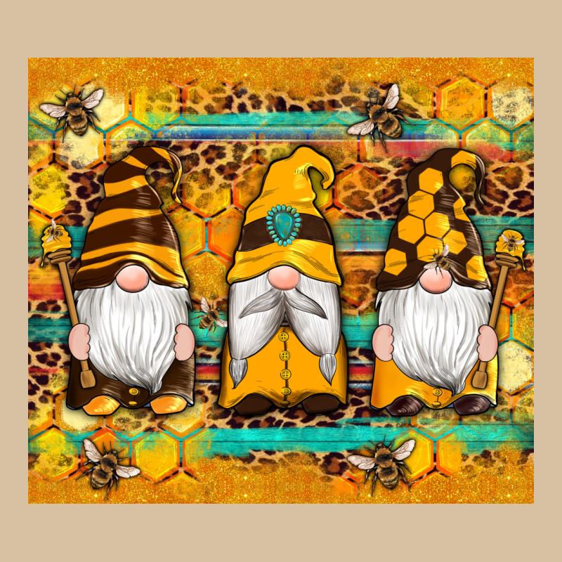Western Bee Gnomes  Honeycomb  Leopard Turquoise Wooden Serape Heavyweight Hoodie by Artiststas | Teevron